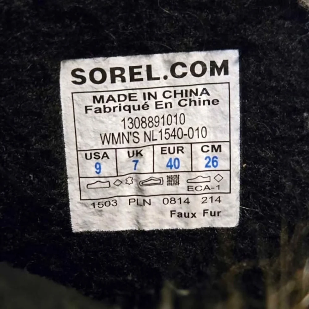 Women's SOREL Black and Tan Joan of Arc Winter Boots Size 9 - Picture 5 of 5